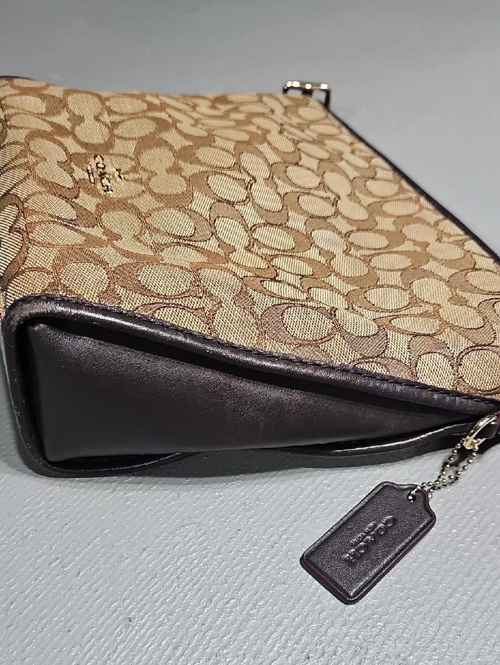 Coach EUC 25697 Small Dufflette In Sigbature Jacquard Khaki